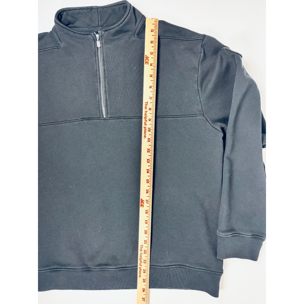 WillBo Sweatshirt Mens Large Black Quarter Zip Pullover Minimalist Made in USA - Picture 8 of 11